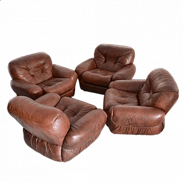 4 Bubble leather armchairs, 1970s