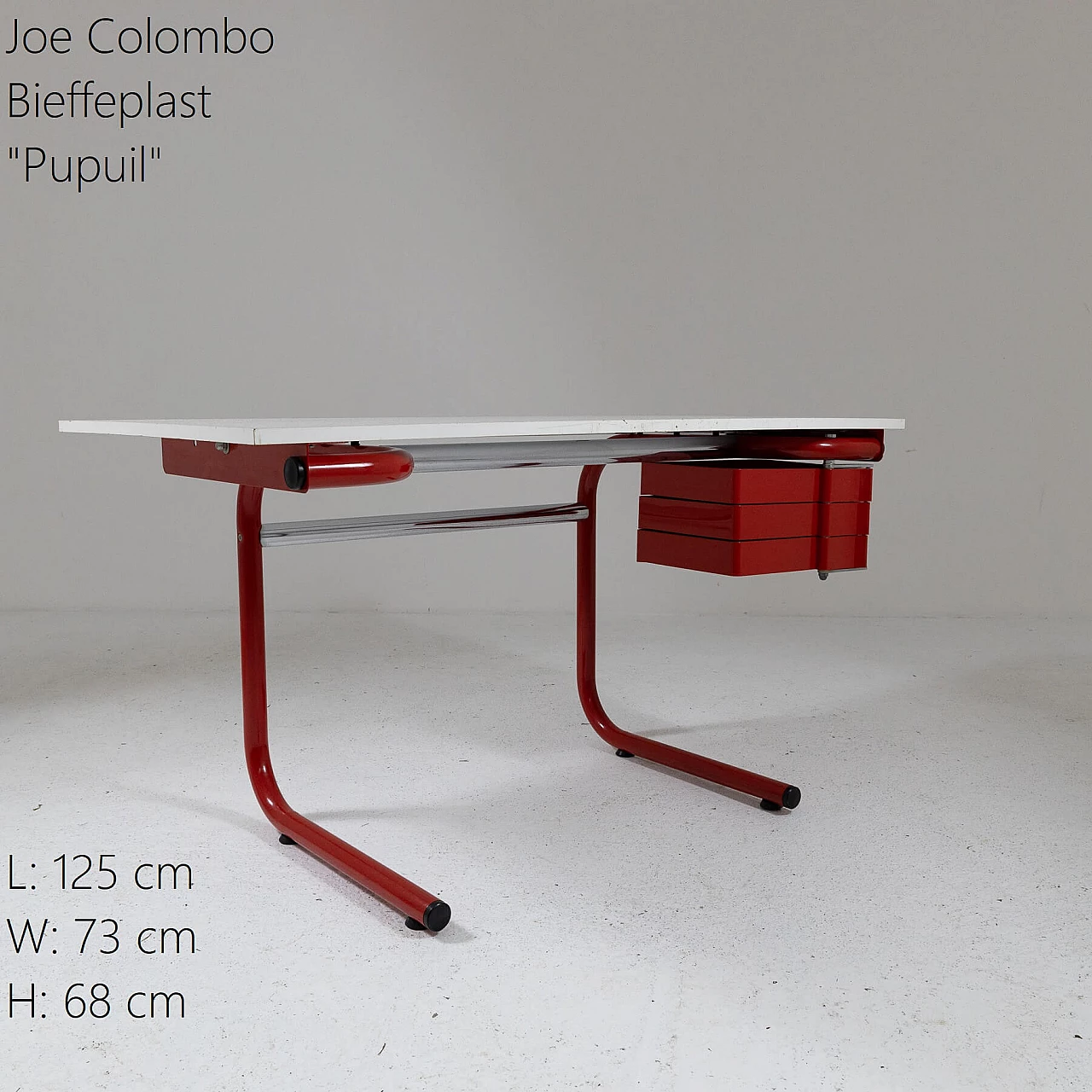 Pupil tilting writing desk by Joe Colombo for Bieffeplast, 1970s 2