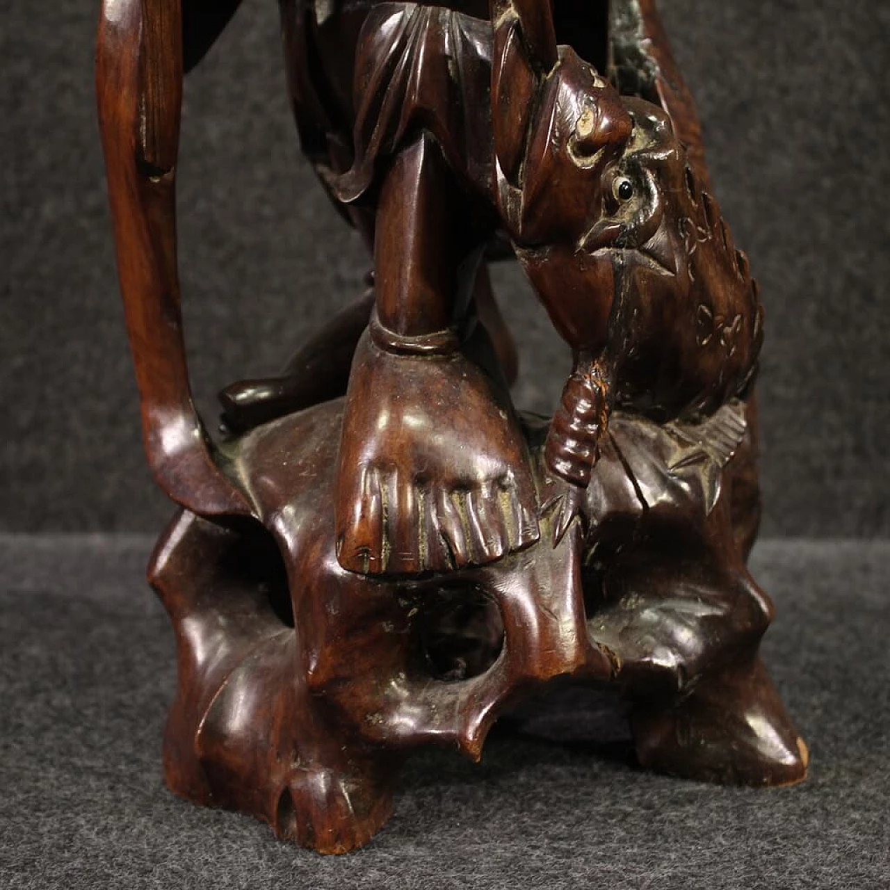 Oriental exotic wood sculpture, 1960s 11