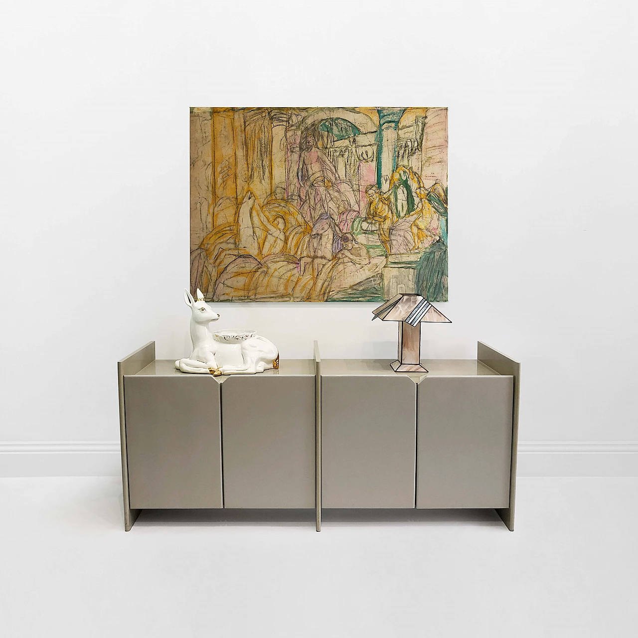 Lacquered wood sideboard by Memphis, 1980s 15