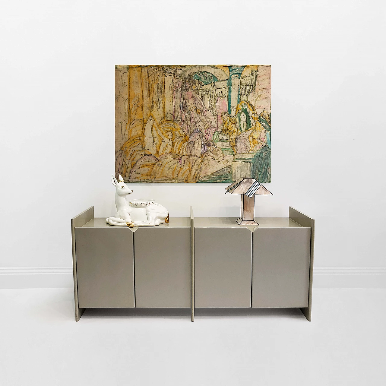 Credenza in legno laccato di Memphis, anni '80 15