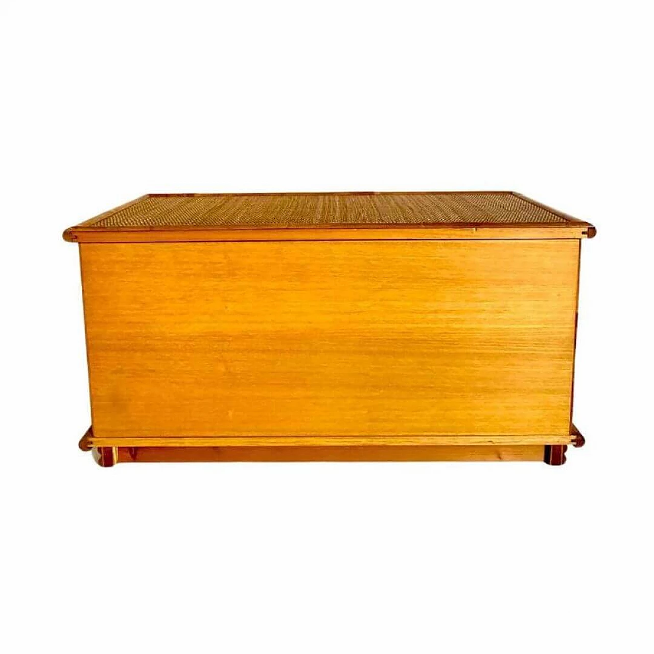 Rattan and beech chest by Dal Vera, 1970s 8