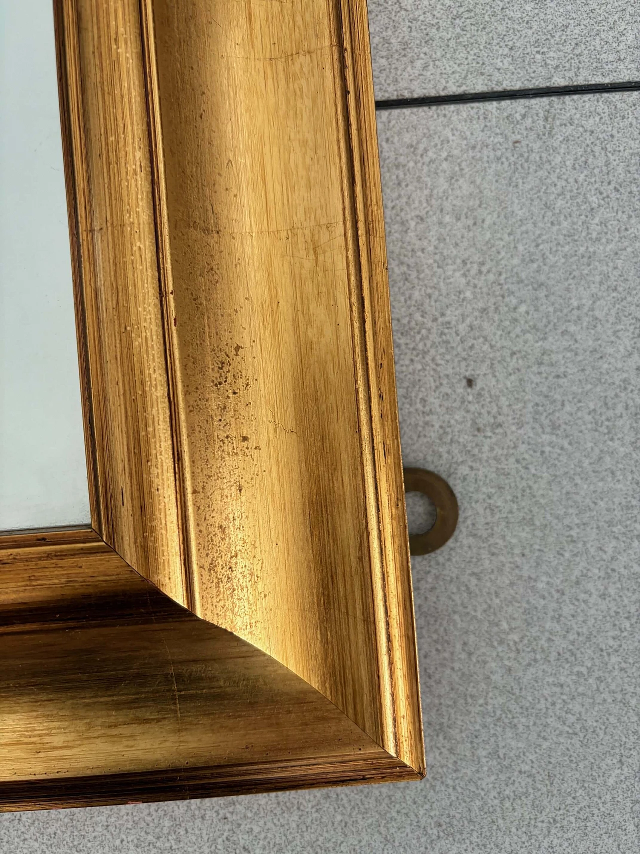 Specchio rettangolare con cornice in legno, anni '60 3