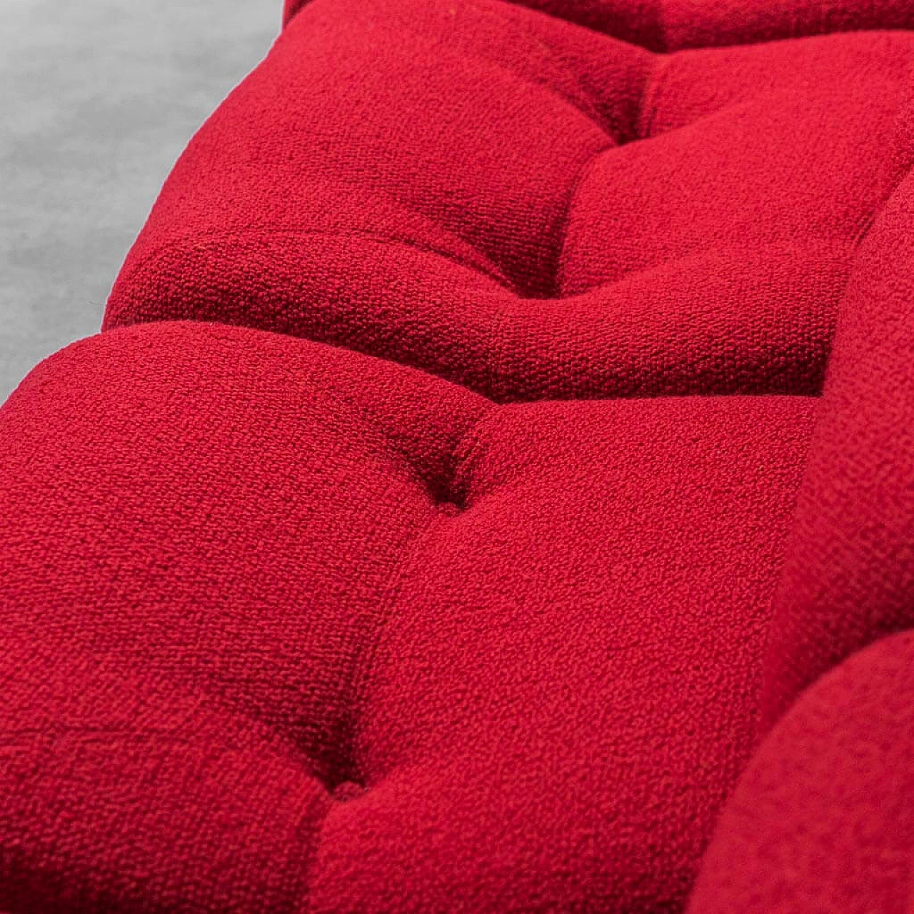 4-seater modular sofa in red fabric, 1970s 5