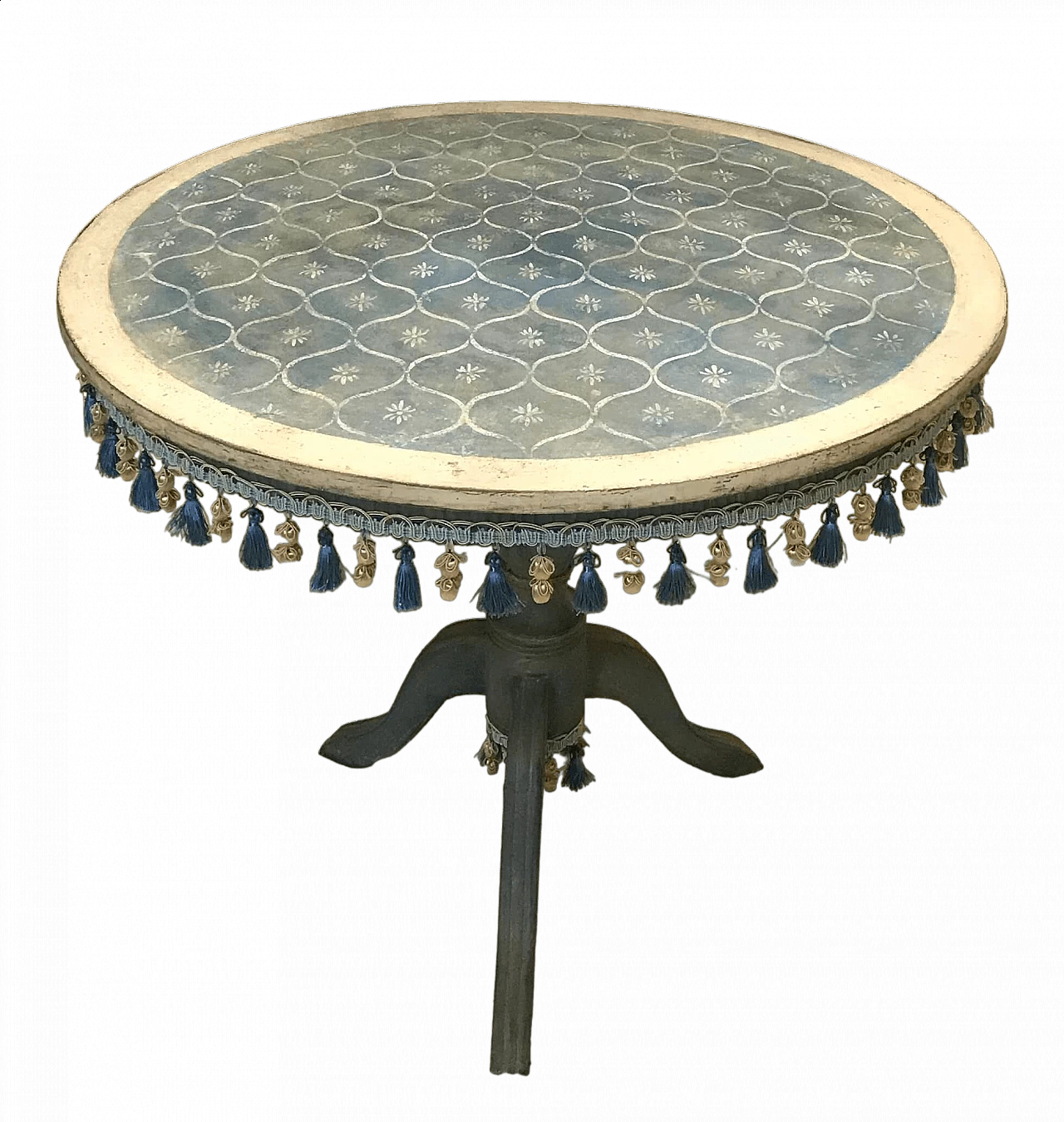 Decorated wooden round table, 1920s 12