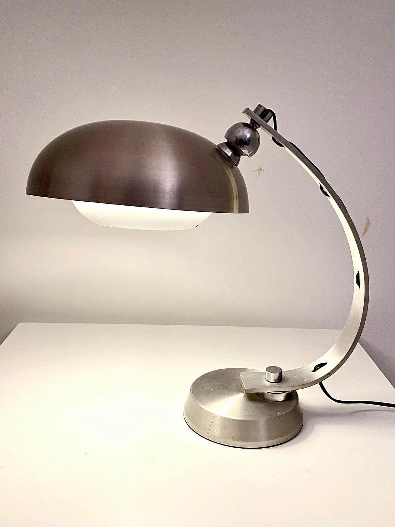 Ministerial aluminium lamp attributed to Angelo Lelli for Arredoluce, 1970s 12