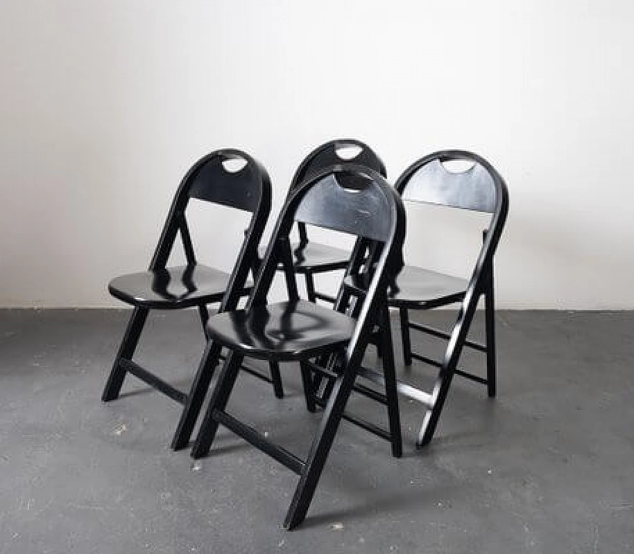 4 Tric beech chairs by Achille Castiglioni, 1960s 9