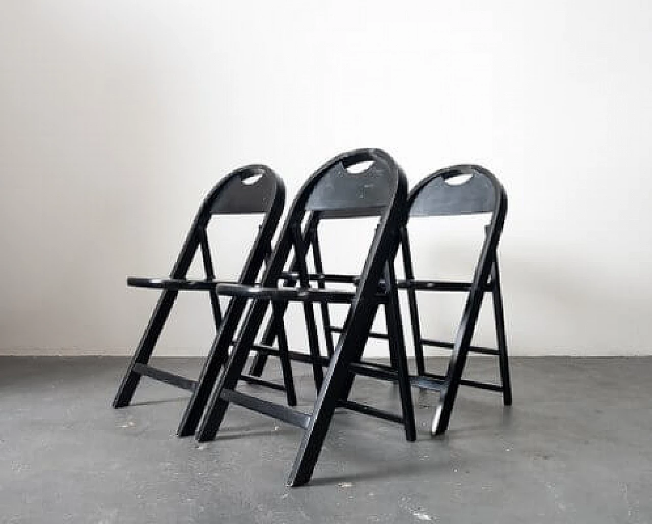 4 Tric beech chairs by Achille Castiglioni, 1960s 10