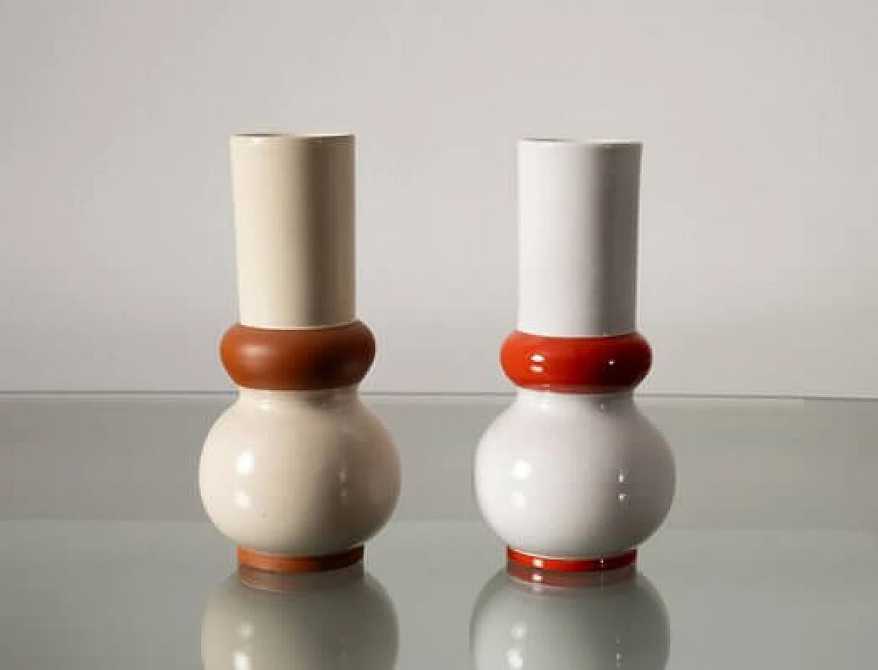 Pair of ceramic vases by Rometti, 1960s 1