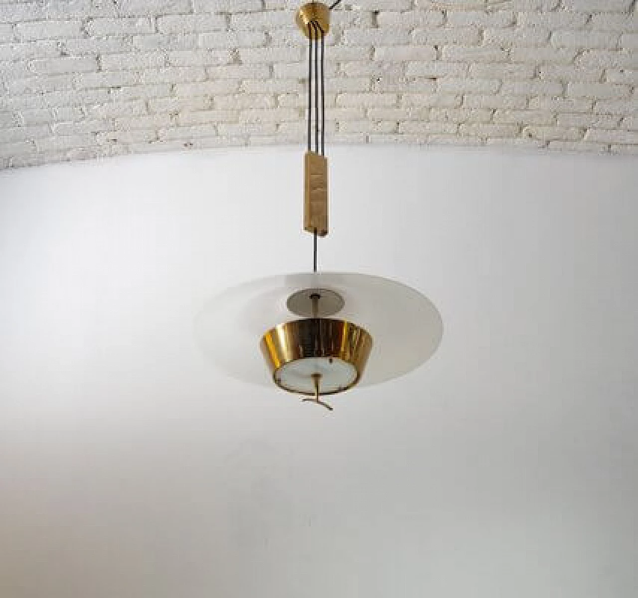 Lampada da soffitto con meccanismo saliscendi di Stilnovo, anni '50 2