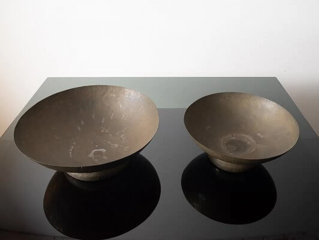 Pair of hammered copper braziers, 1960s 4
