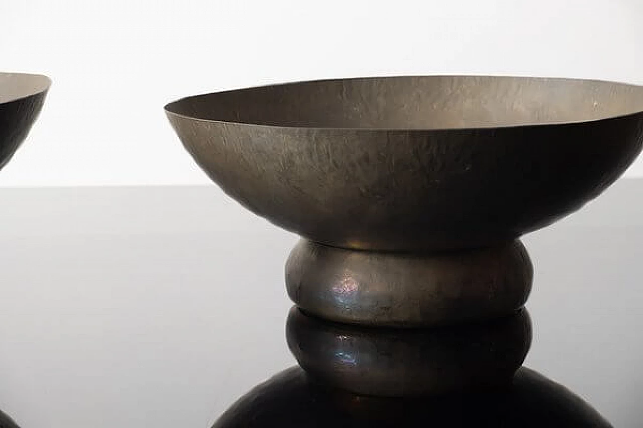 Pair of hammered copper braziers, 1960s 5