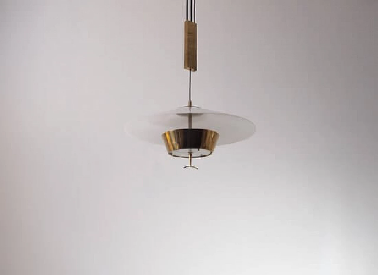 Lampada da soffitto con meccanismo saliscendi di Stilnovo, anni '50 10