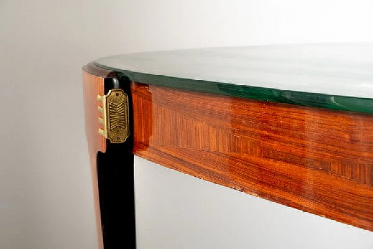 Rosewood dining table with glass top, 1950s 13