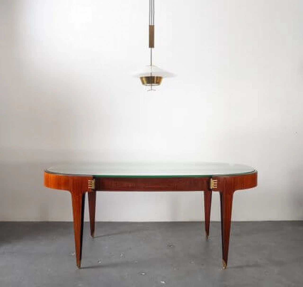 Rosewood dining table with glass top, 1950s 18