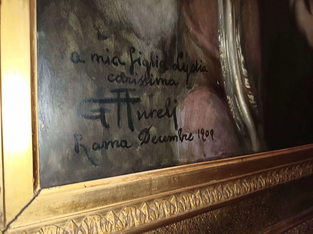 Giuseppe Aureli, portrait of his daughter Lydia, painting, 1909 2