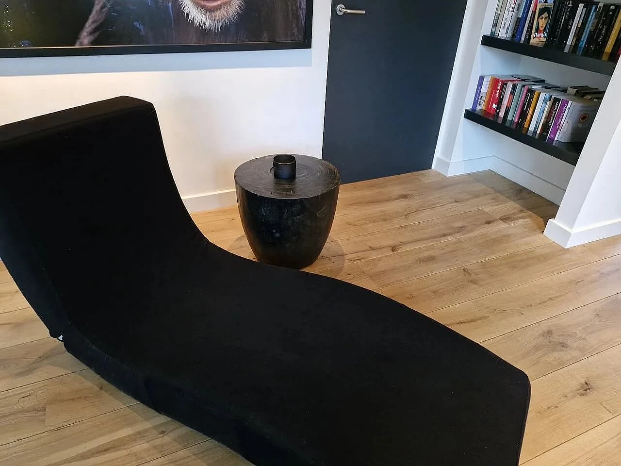 Linea black virgin wool chaise longue by Francesco Rota for Paola Lenti 6