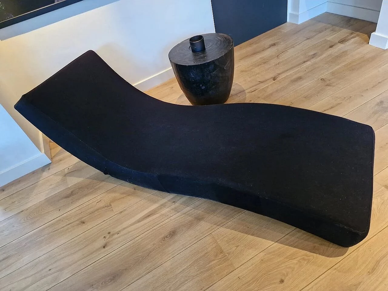 Linea black virgin wool chaise longue by Francesco Rota for Paola Lenti 7