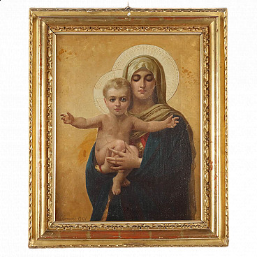 Giuseppe Gennaro, Madonna and Child, oil painting on canvas, 1891