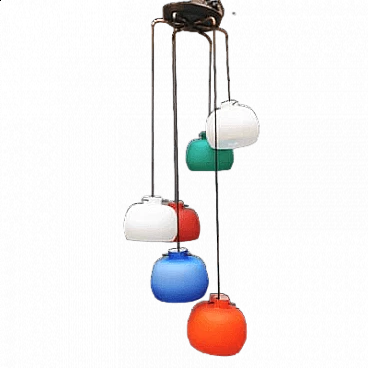 Multicolored glass chandelier, 1950s