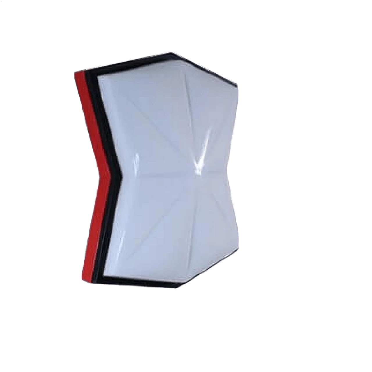 Plafoniera stile Space Age in plastica rossa, nera e bianca, anni '80 17