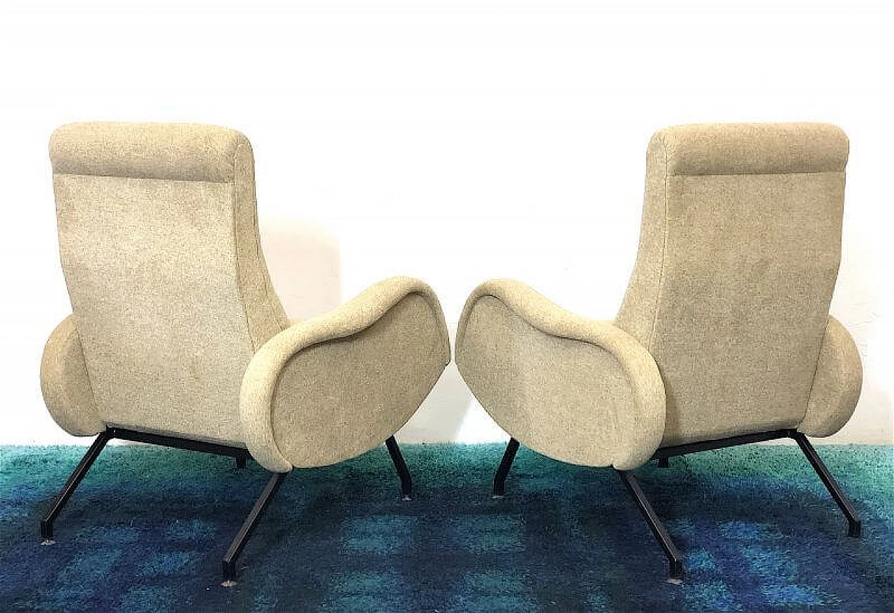 Pair of reclining armchairs attributed to Marco Zanuso, 1960s 10