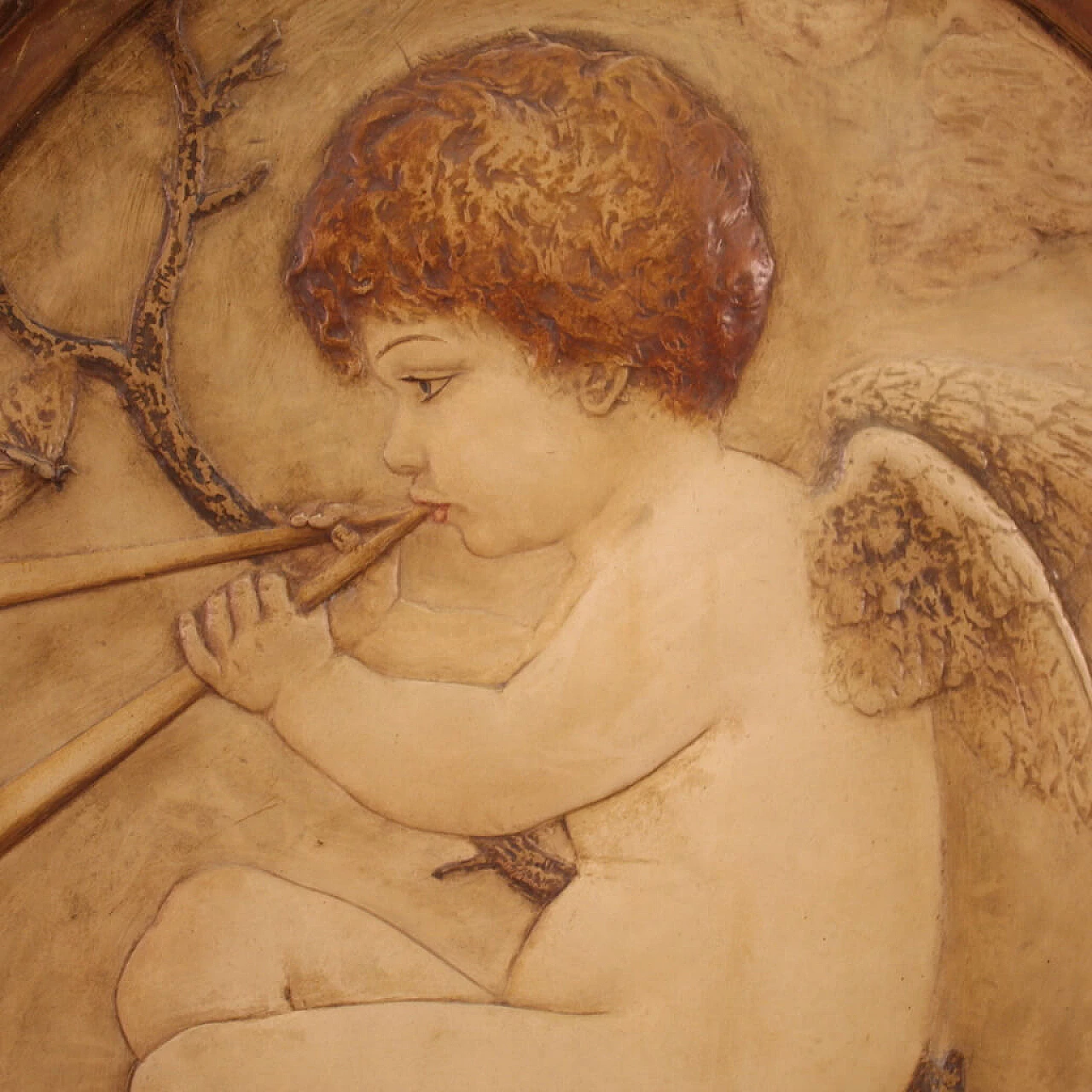 Coppia di bassorilievi ovali in terracotta di Manifattura di Signa, anni '60 9