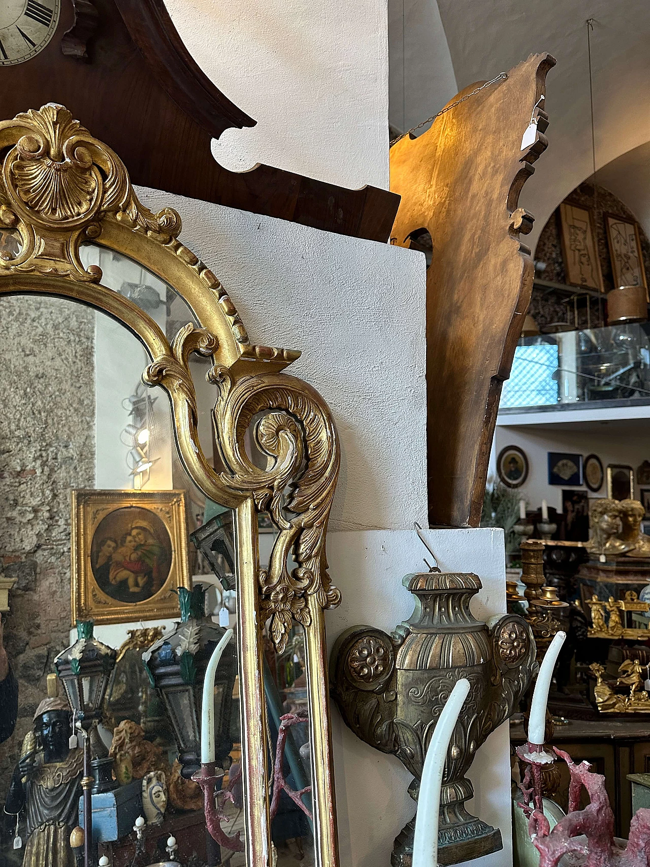 Specchio da parete in legno dorato, '800 12