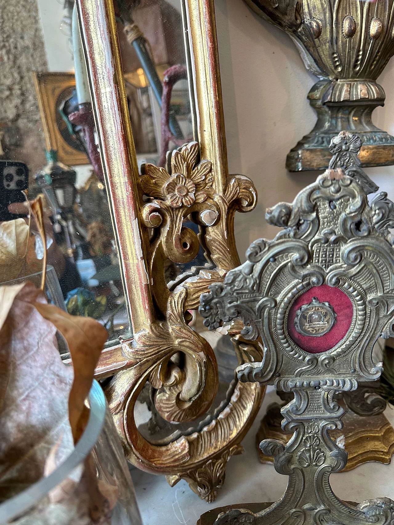 Specchio da parete in legno dorato, '800 14