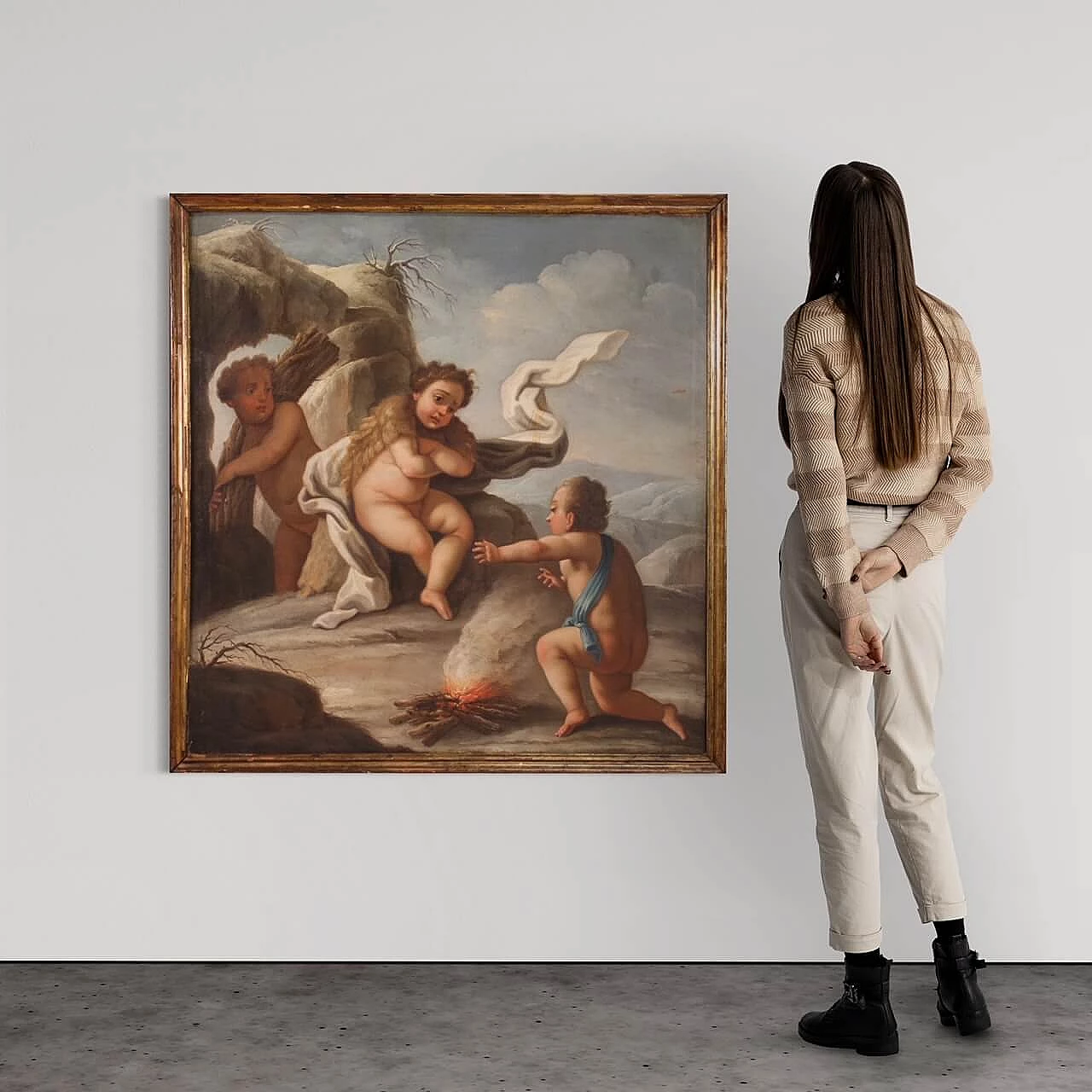 Allegory of winter, oil on canvas, mid 18th century 3