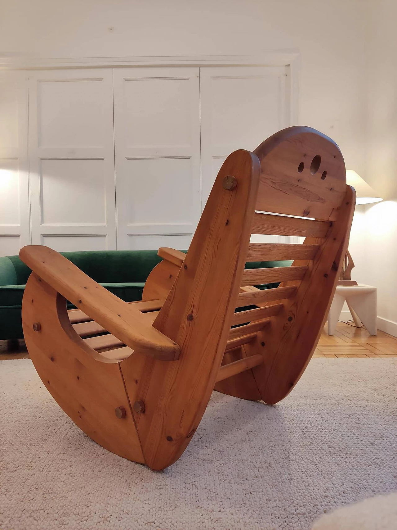 Scandinavian pine rocking chair, 1970s 5