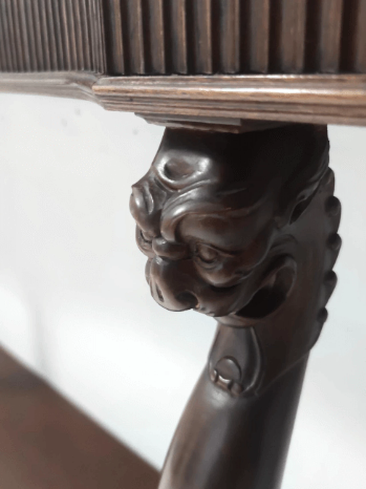 Consolle stile Neoclassico in noce, faggio e marmo di Carrara, anni '50 15