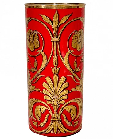 Lacquered metal umbrella stand by Piero Fornasetti for Fornasetti, 1970s