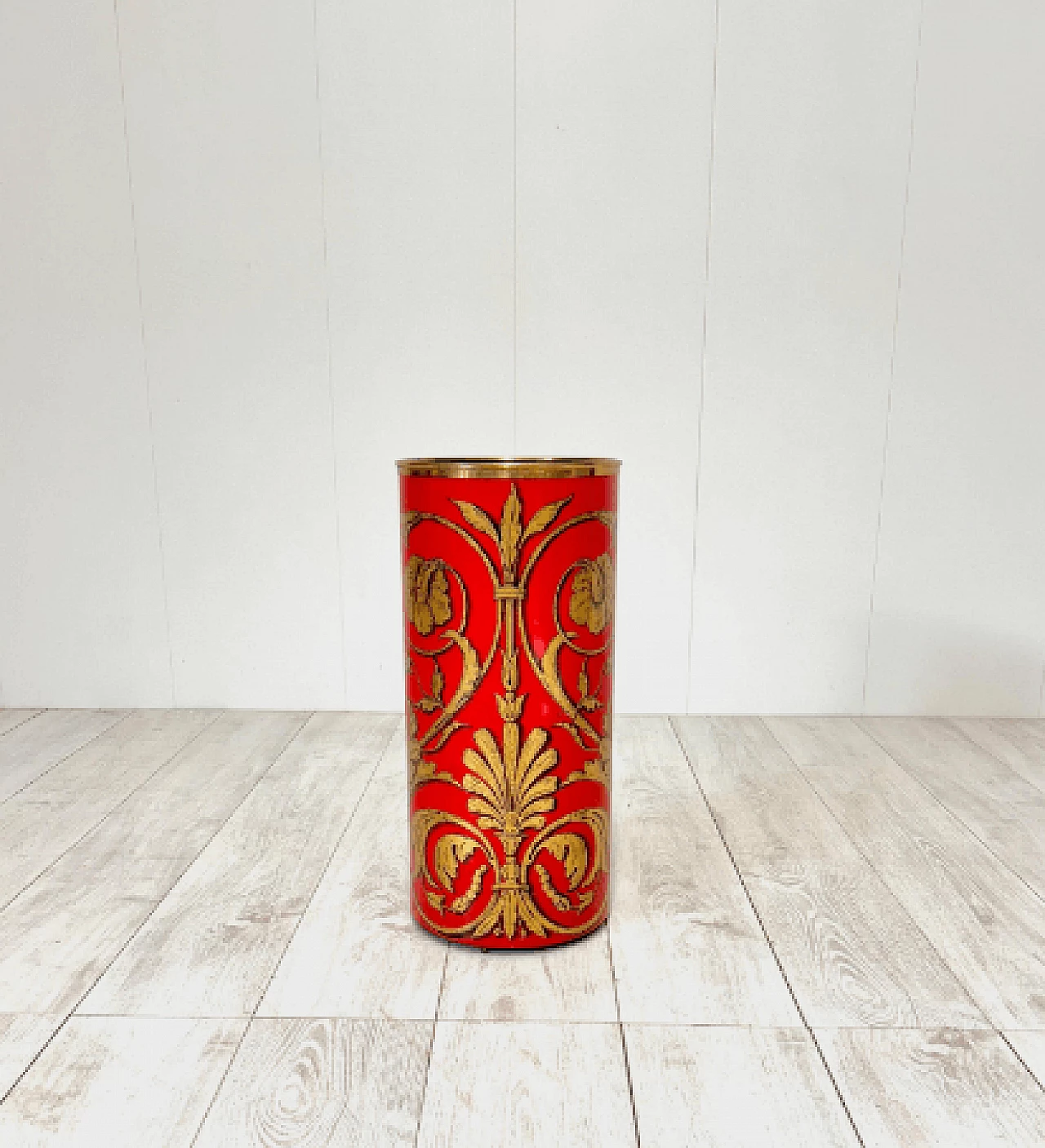 Lacquered metal umbrella stand by Piero Fornasetti for Fornasetti, 1970s 2