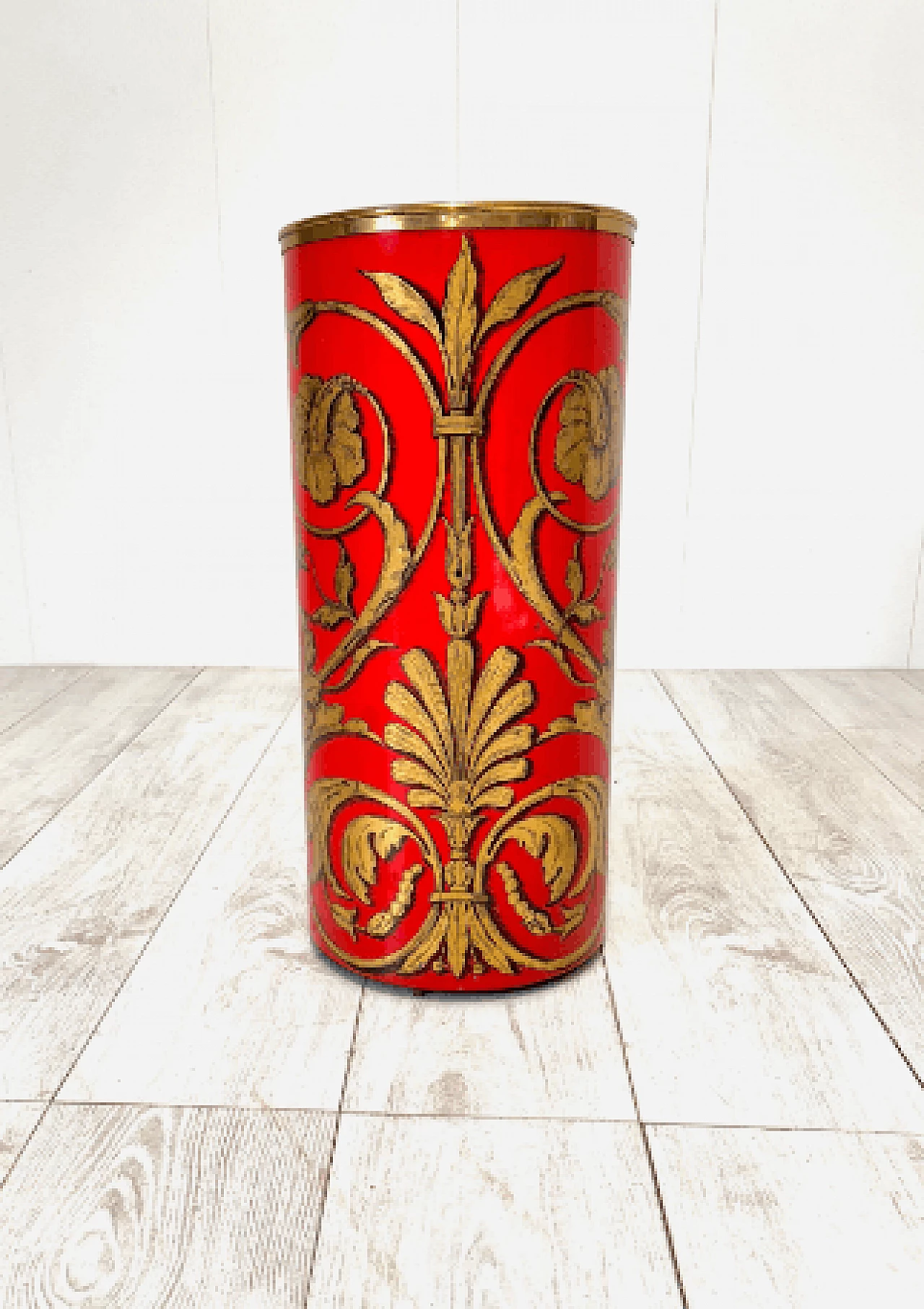 Lacquered metal umbrella stand by Piero Fornasetti for Fornasetti, 1970s 3