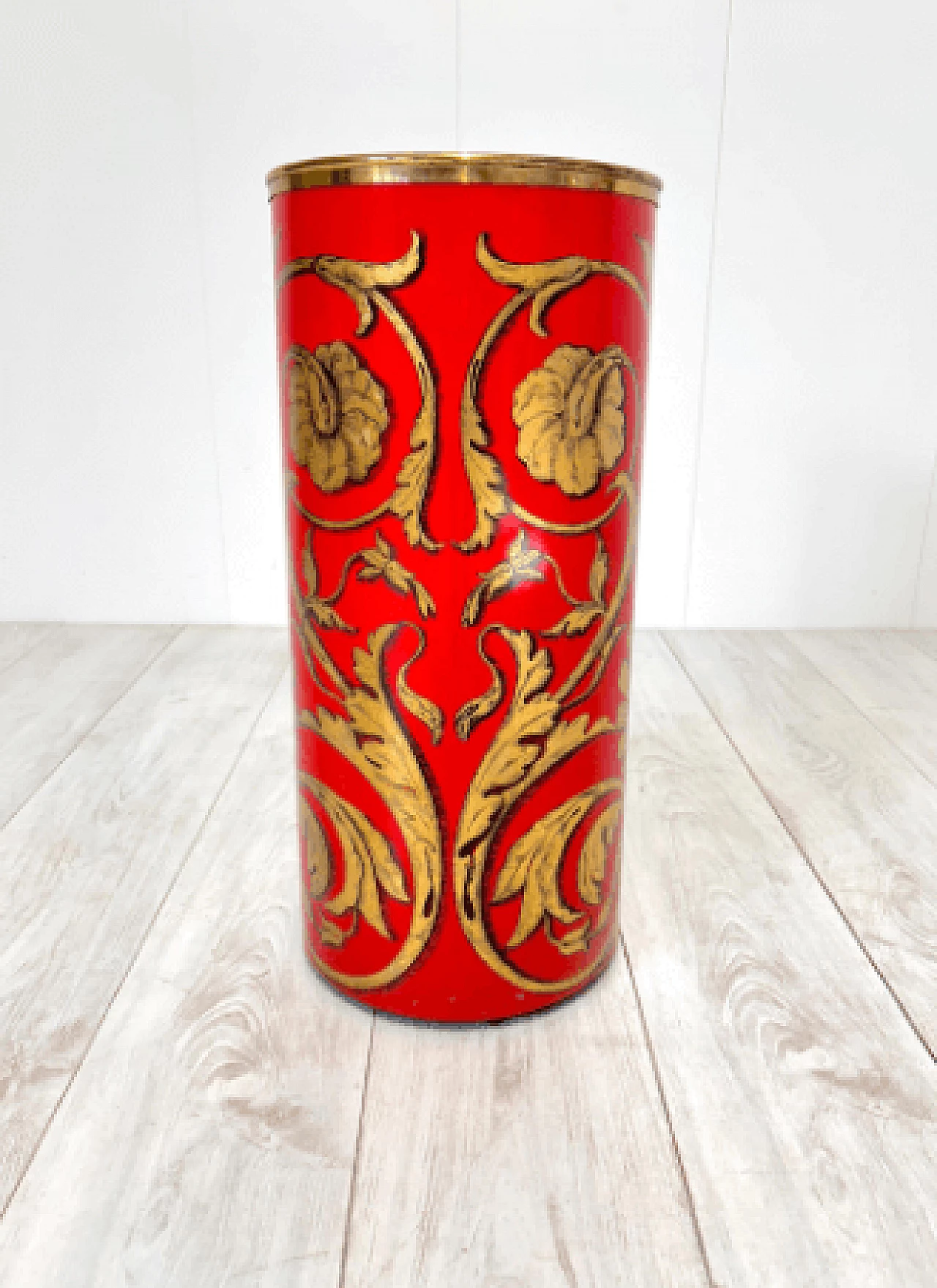 Lacquered metal umbrella stand by Piero Fornasetti for Fornasetti, 1970s 4