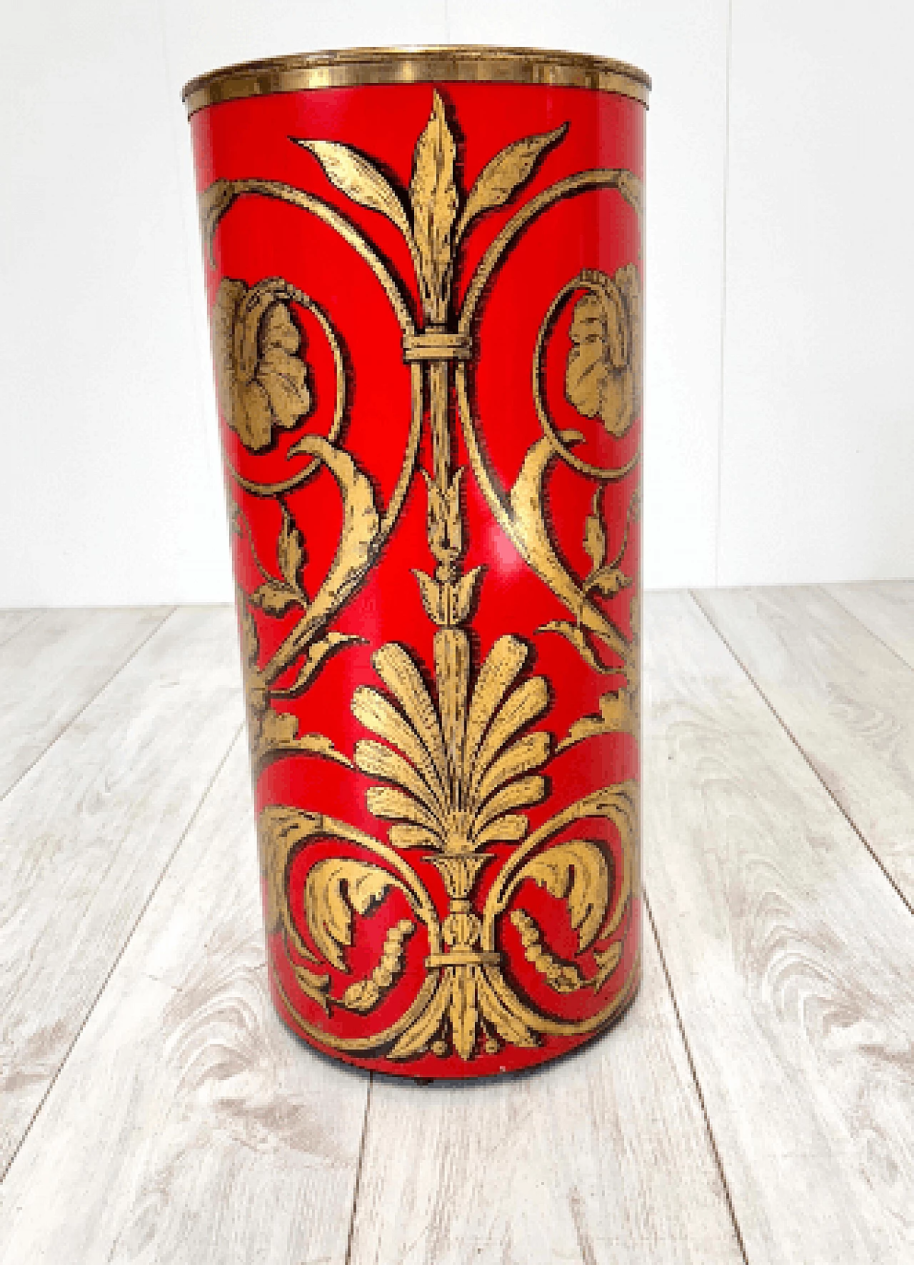 Lacquered metal umbrella stand by Piero Fornasetti for Fornasetti, 1970s 5