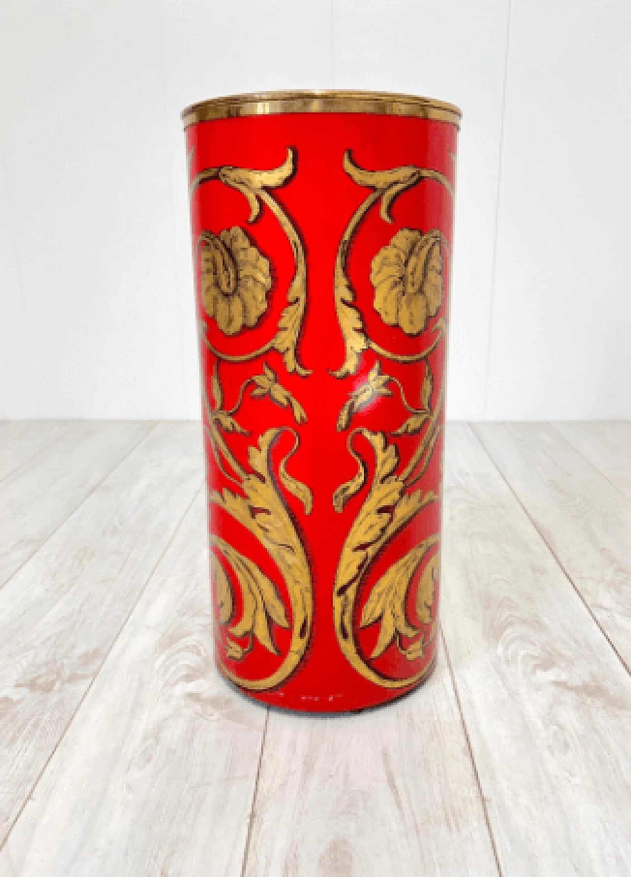 Lacquered metal umbrella stand by Piero Fornasetti for Fornasetti, 1970s 6