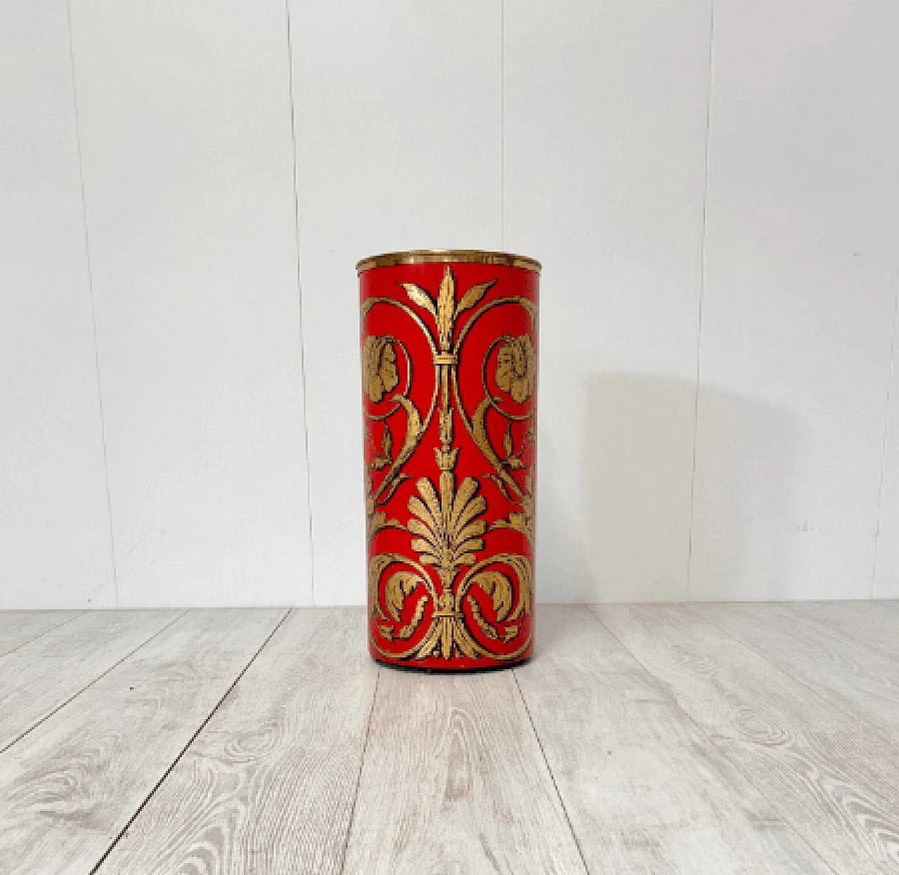 Lacquered metal umbrella stand by Piero Fornasetti for Fornasetti, 1970s 11
