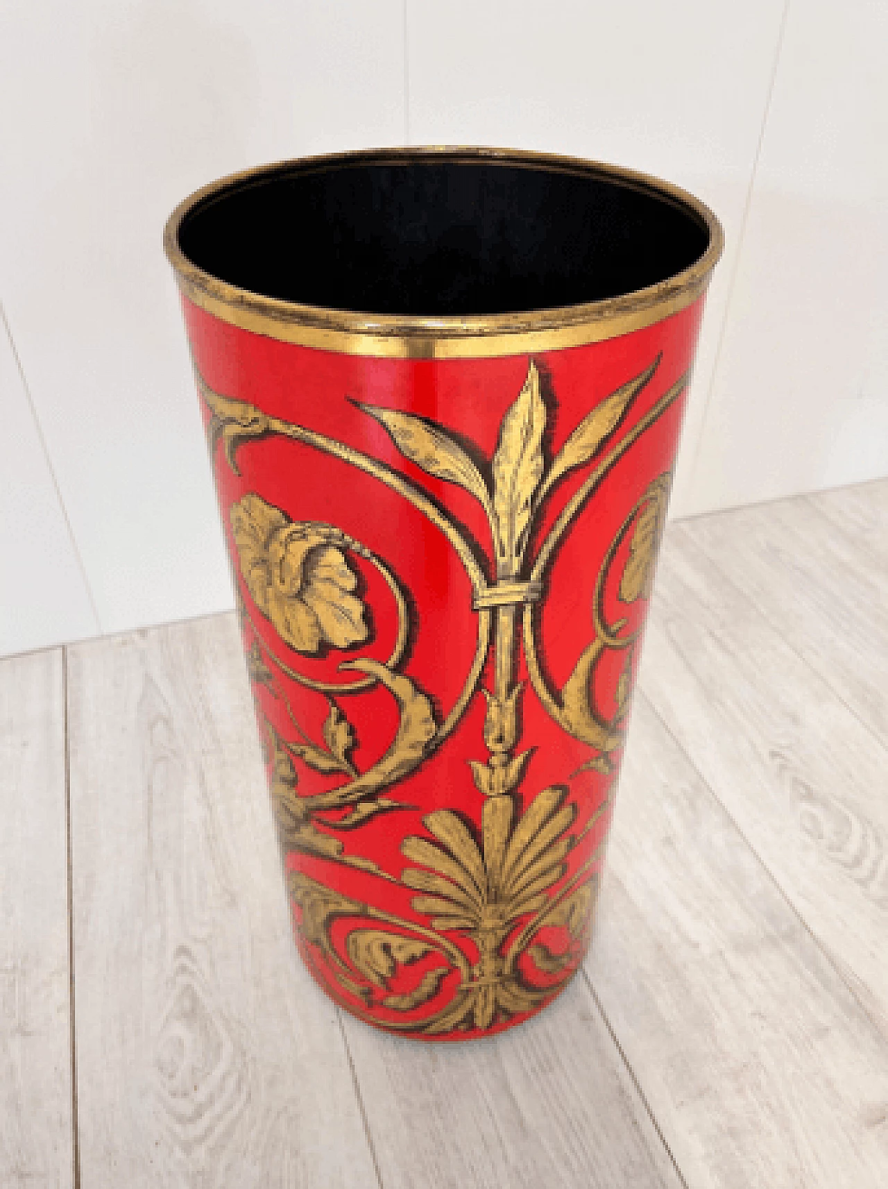 Lacquered metal umbrella stand by Piero Fornasetti for Fornasetti, 1970s 13