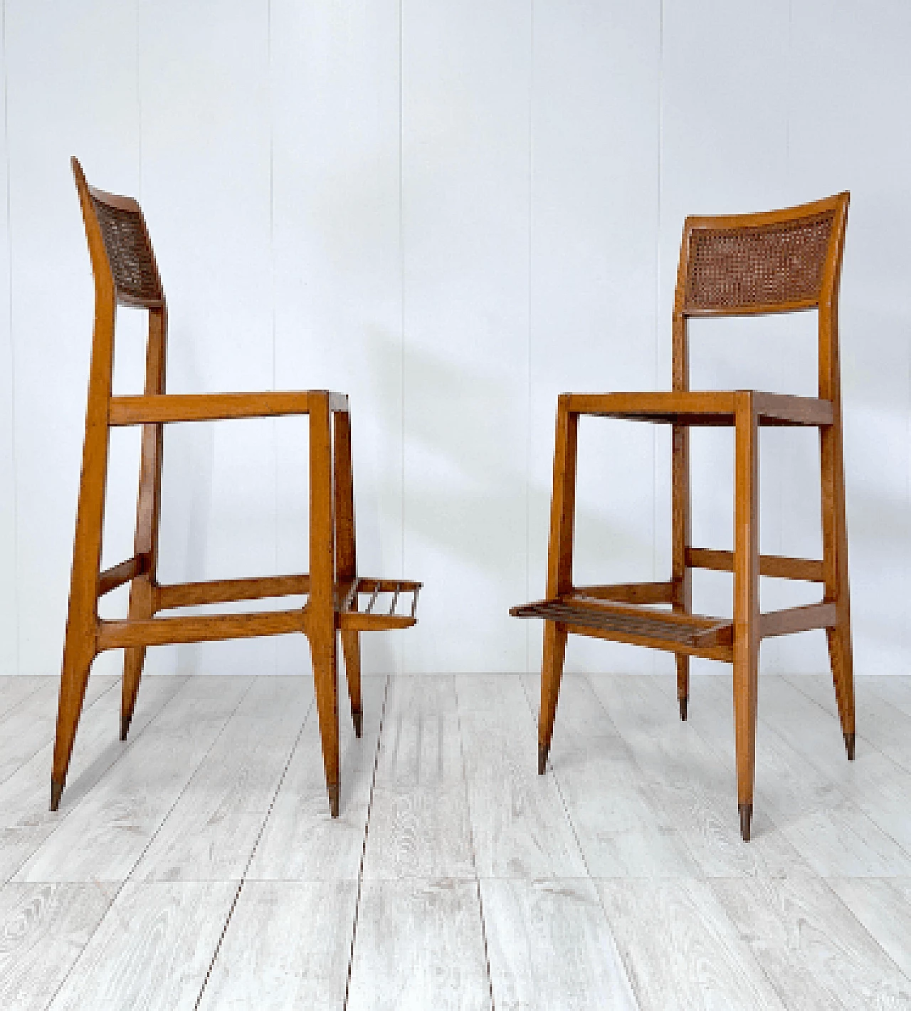 Pair of croupier stools by Gio Ponti for the Sanremo Casino, 1950s 6