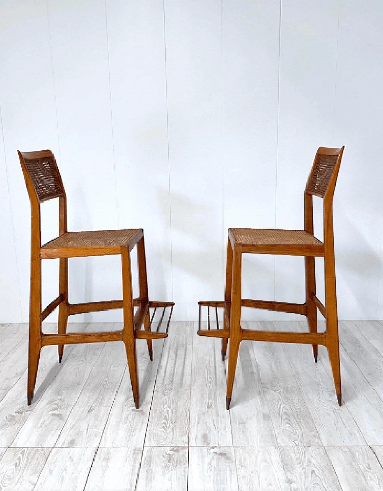 Pair of croupier stools by Gio Ponti for the Sanremo Casino, 1950s 8