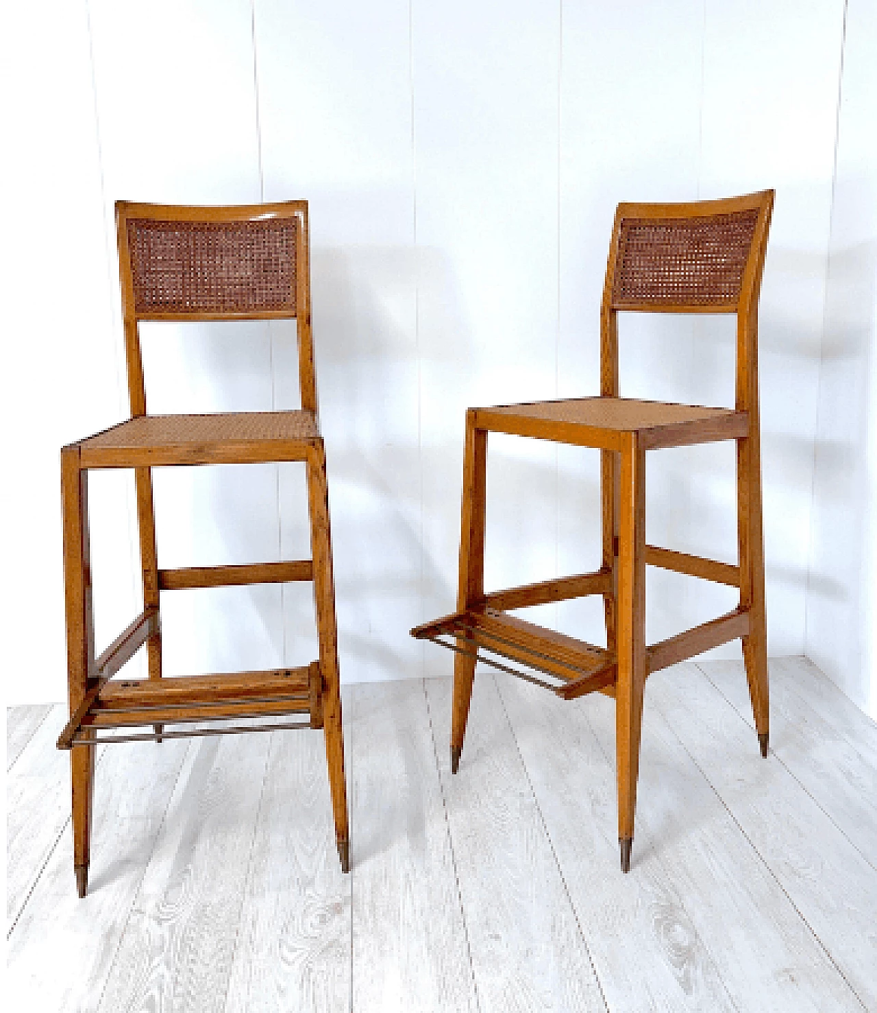 Pair of croupier stools by Gio Ponti for the Sanremo Casino, 1950s 11