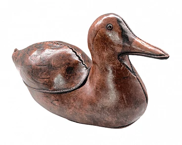 Leather Duck sculpture by Dimitri Omersa for Omersa, 1970s
