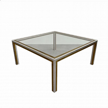 Brass coffee table in the style of Romeo Rega, 1970s