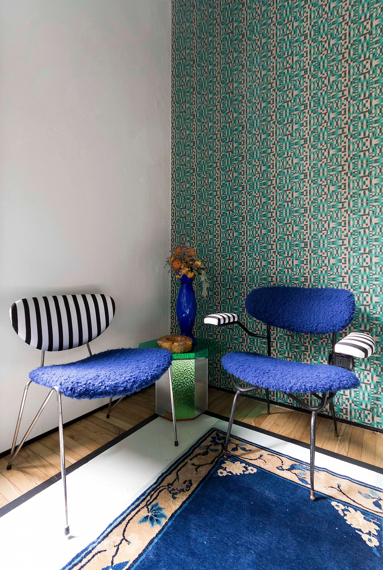 Poltrona a strisce blu, anni '90 1