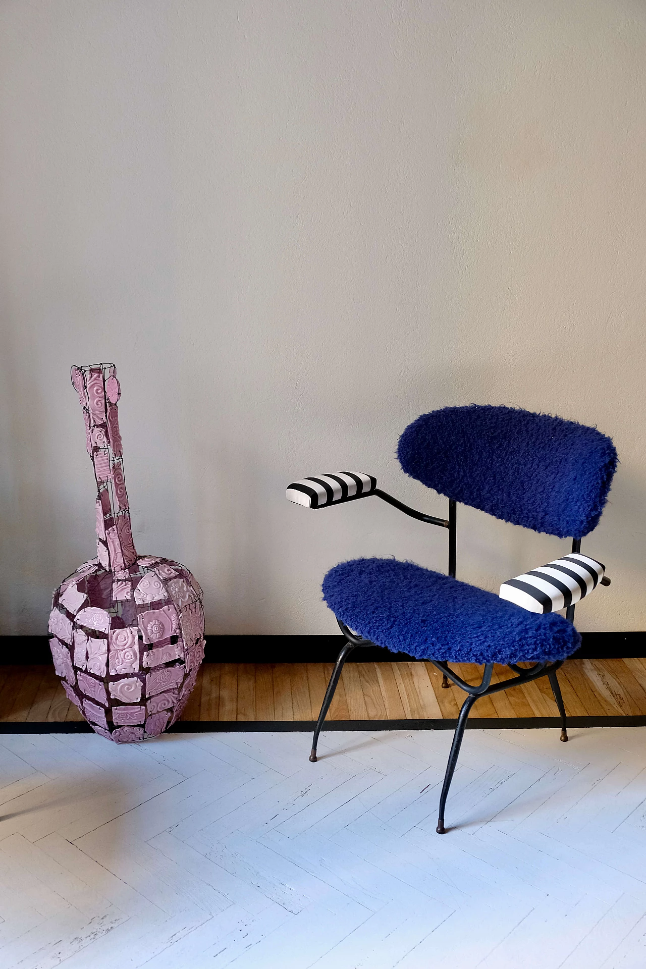 Poltrona a strisce blu, anni '90 3