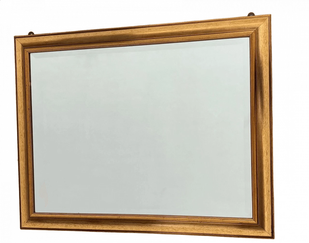 Specchio rettangolare con cornice in legno, anni '60 7