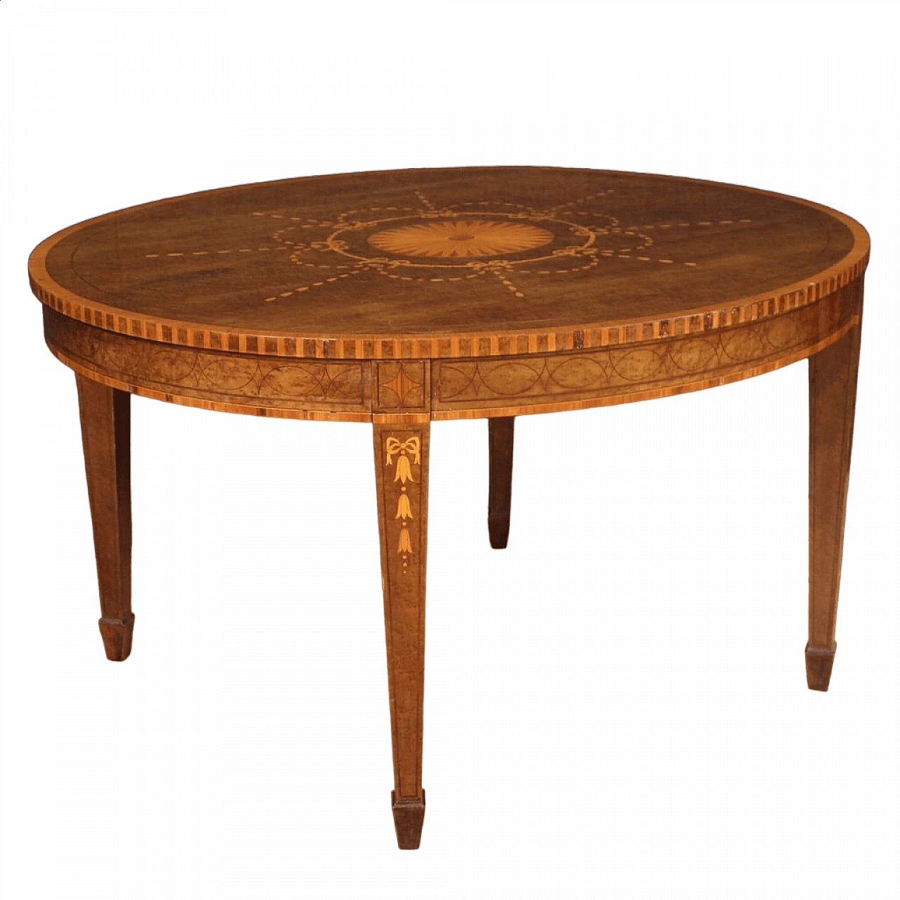 Tavolo intarsiato in stile Luigi XVI in legno, anni '50 13