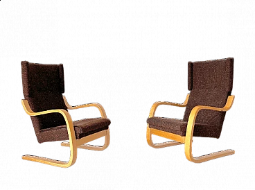 Coppia di poltrone Wingback 401 di Alvar Aalto per Artek, anni '70